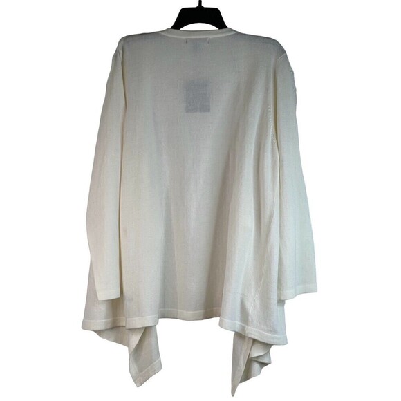 Designers Originals Soft White Waterfall Cardigan Lapel Flowers New with Tags 1X - Picture 7 of 7